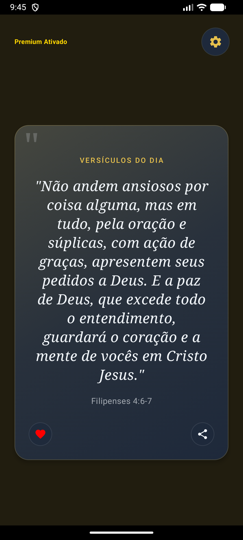 Tela de versículos favoritos